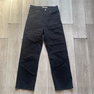 Levis Black Ribcage Straight Ankle Jeans size 27